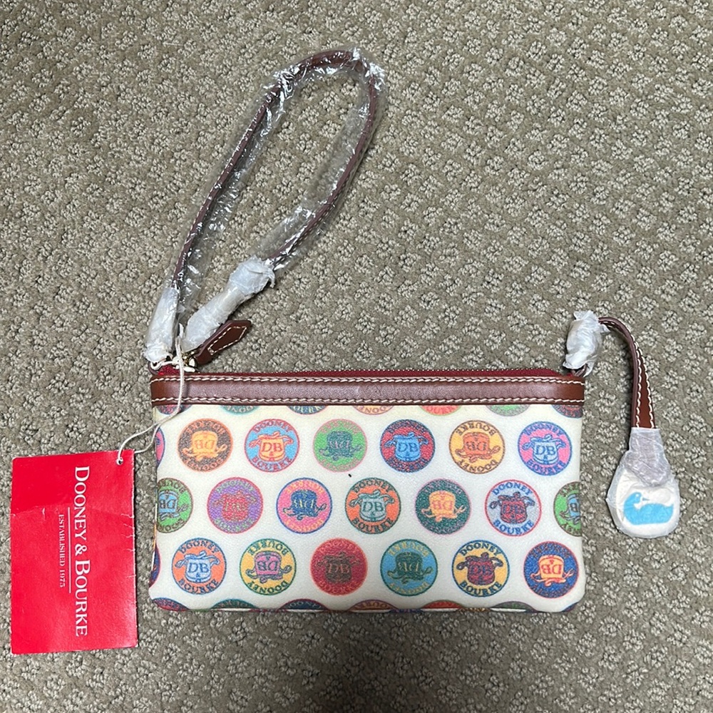 Dooney & Bourke large slim wristlet multicolor handbag